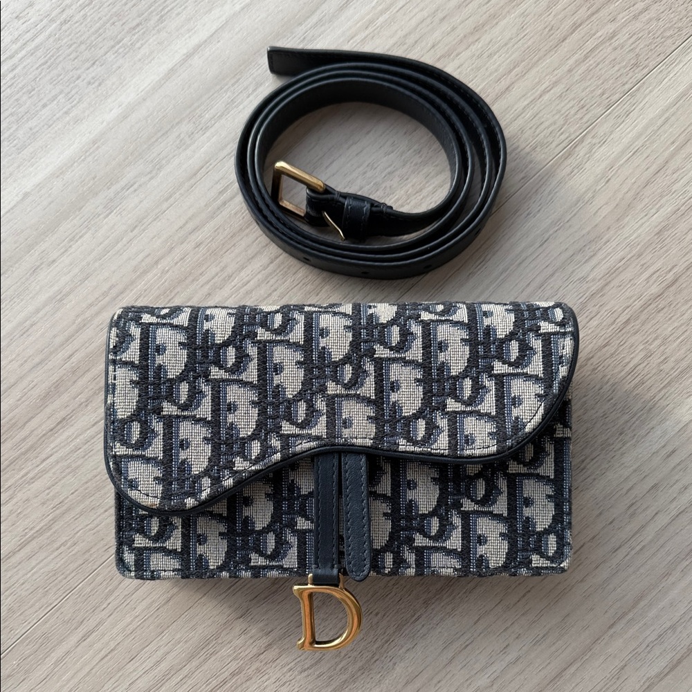 Dior Oblique Jacquard Saddle Belt Bag